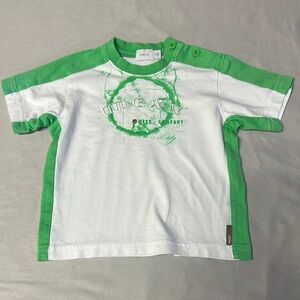 Mexx - Vibrant Green and White Short Sleeve Tee with Graphic Design